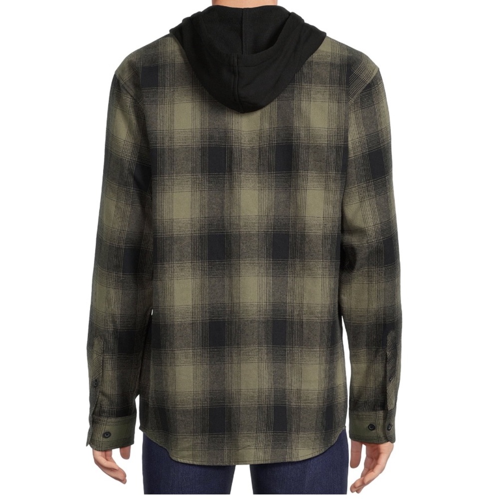 Men’s Hooded Flannel Shacket - Picture 2 of 6
